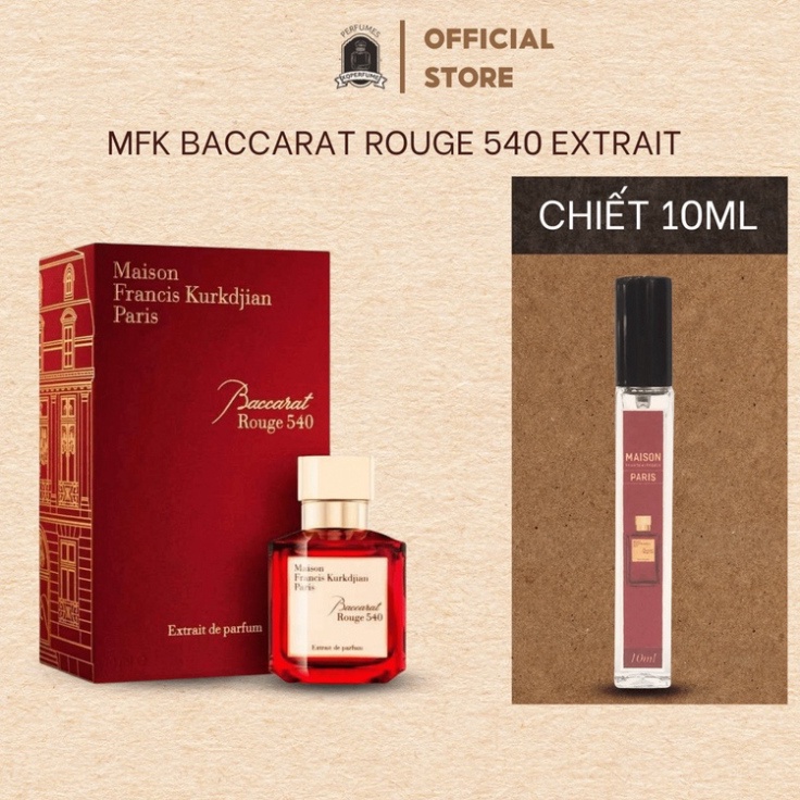 nước hoa chiết mfk baccarat rouge edp 10ml, nước hoa unisex đẳng cấp sang trọng Xqoffical