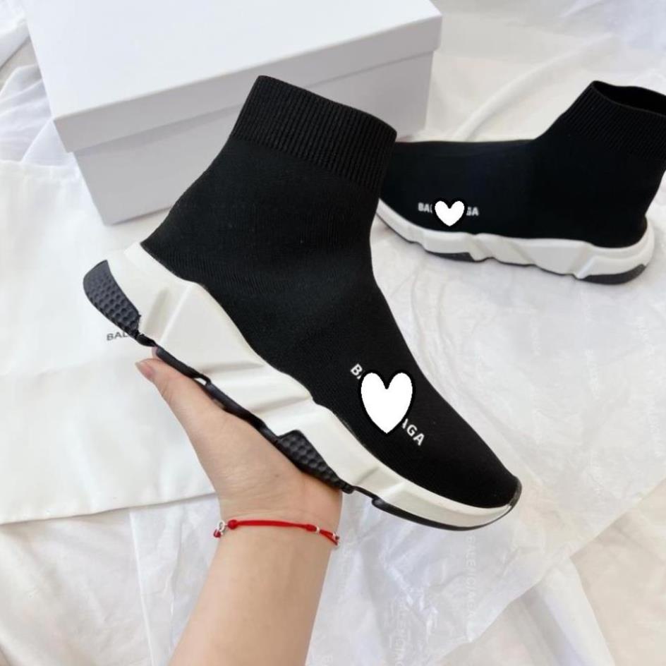 Giày sneaker Balenciaga Speed Trainers black white , giày Balencia cao cổ đen trắng cao cấp đủ sz nam nữ