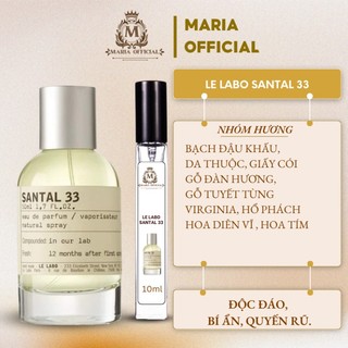 Nước hoa nam nữ Le Labo Santal 33 độc đáo bí ẩn quyến rũ [chai chiết 10ml]