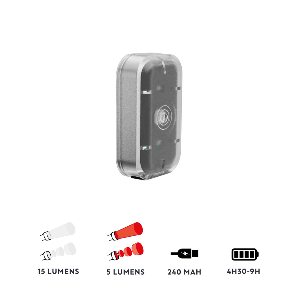 Bộ đèn LED xe đạp gắn trước/sau sạc USB ST 500 - Đen ELOPS mã 8584245