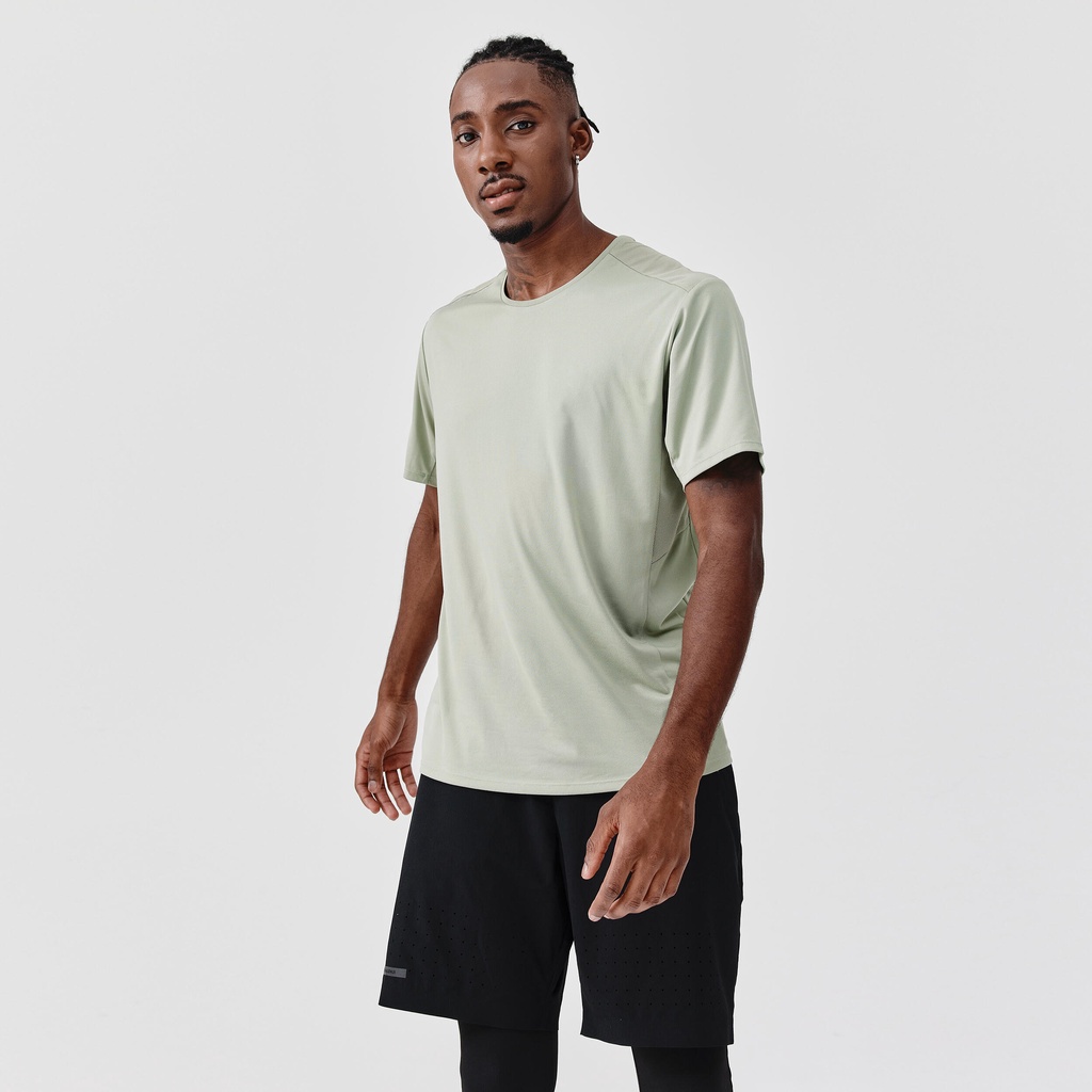 Áo thun chạy bộ thoáng khí Kalenji Dry+ cho nam Xám DECATHLON KALENJI mã 8678219