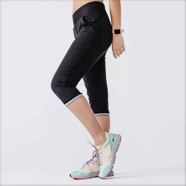 Quần lửng chạy bộ Run Dry cho nữ Đen DECATHLON KALENJI mã 8552236