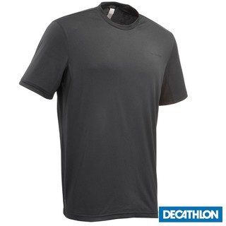 Áo thun ngắn tay leo núi dã ngoại techfresh 50 cho nam xám sẫm DECATHLON quechua mã 8316244