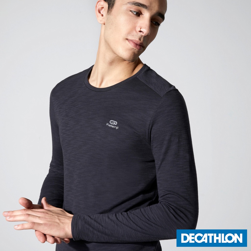 ÁO THUN CHẠY BỘ RUN DRY+ DÀI TAY ĐEN DECATHLON KALENJI mã 8548747