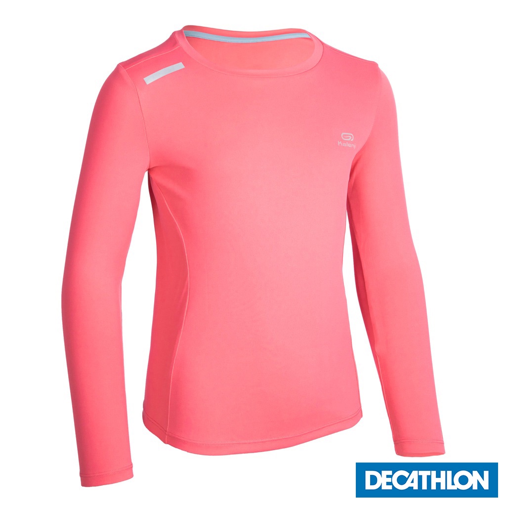 Áo thun dài tay chạy bộ chống tiaUV AT300 cho trẻ em Hồng DECATHLON mã 8607795