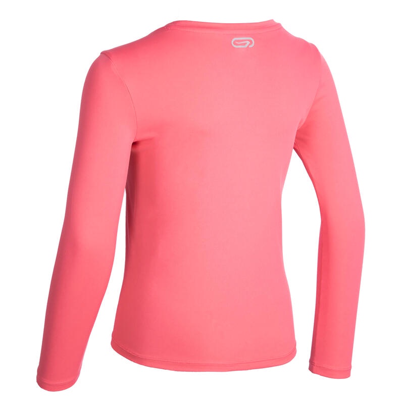 Áo thun dài tay chạy bộ chống tiaUV AT300 cho trẻ em Hồng DECATHLON mã 8607795