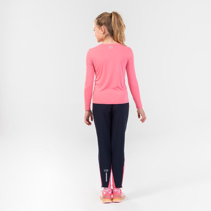 Áo thun dài tay chạy bộ chống tiaUV AT300 cho trẻ em Hồng DECATHLON mã 8607795