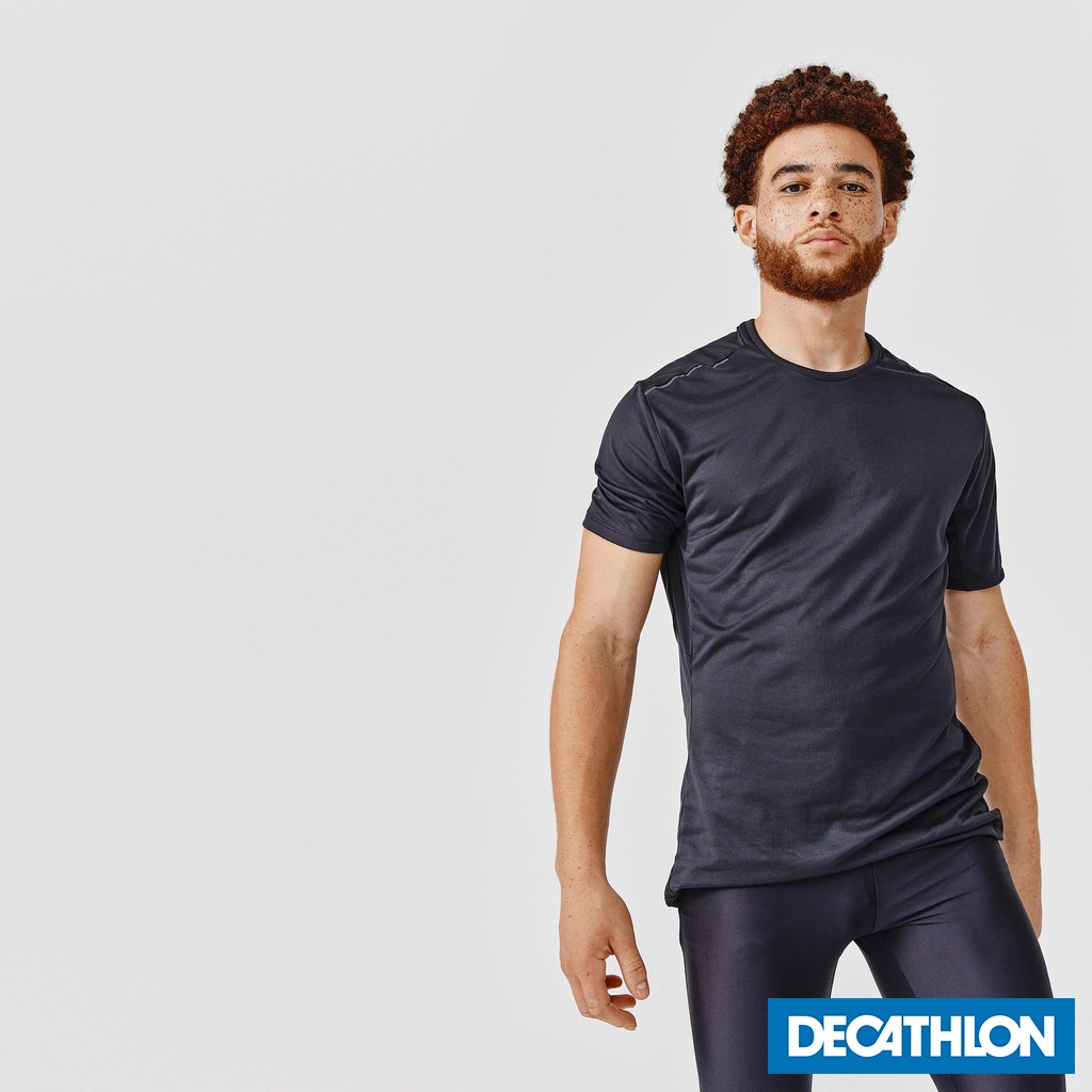 Áo thun chạy bộ thoáng mát Dry+ cho nam Đen DECATHLON KALENJI mã 8756347