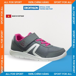 Giày trẻ em DECATHLON Newfeel pw100 xám/ hồng (cho bé gái)