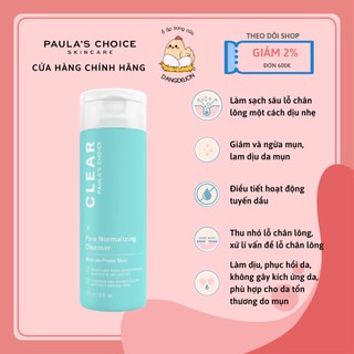 Sữa rửa mặt Paula's Choice ngừa mụn se khít lỗ chân lông CLEAR Pore Normalizing Cleanser 177ml