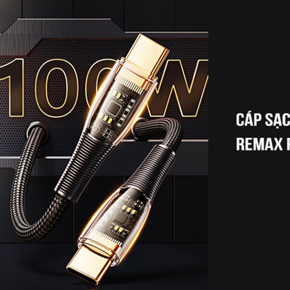 Cáp sạc nhanh Remax type c to type c 100W C062 đầu trong suốt