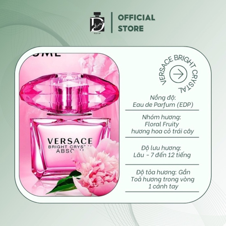 nước hoa nữ versace bright crystal - một thế giới hương thơm tươi mát và tinh khiết cho phái nữ Dallas895