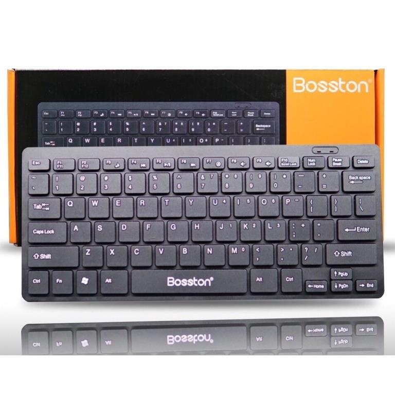 Bàn phím có dây mini Bosston 868 mỏng phím bấm êm cho laptop máy tính