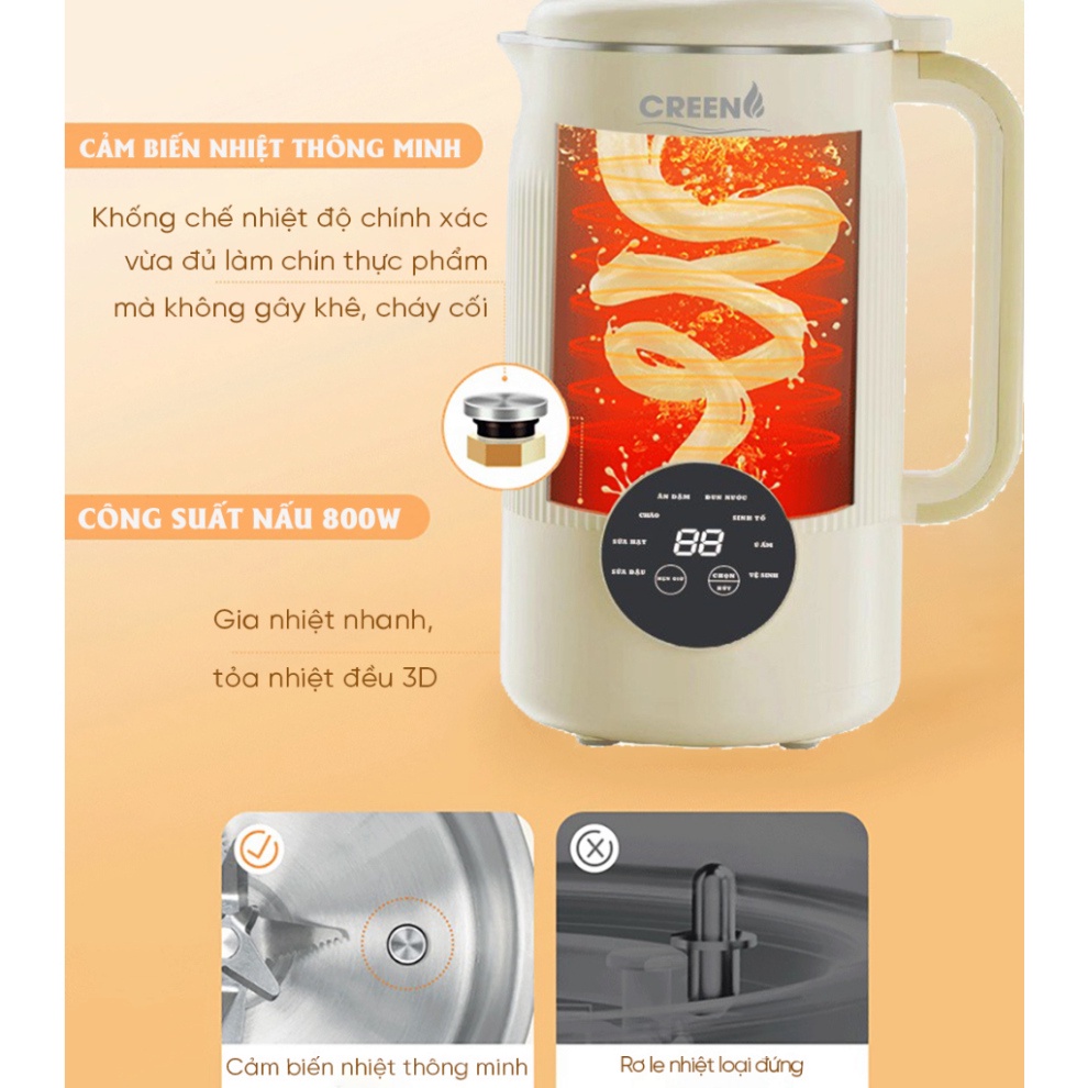 Máy làm sữa hạt CREEN CR-1000ml