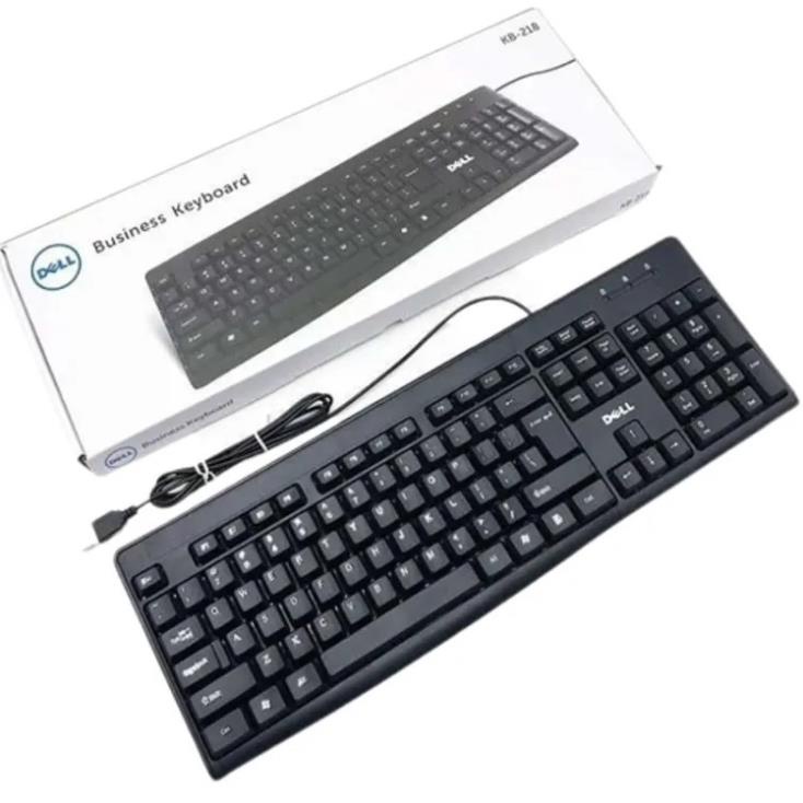 Bàn phím có dây Dell 218 mỏng bấm êm nhạy cho máy tính laptop