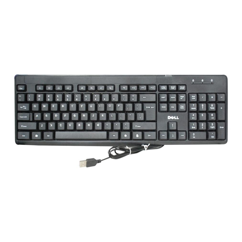 Bàn phím có dây Dell 218 mỏng bấm êm nhạy cho máy tính laptop