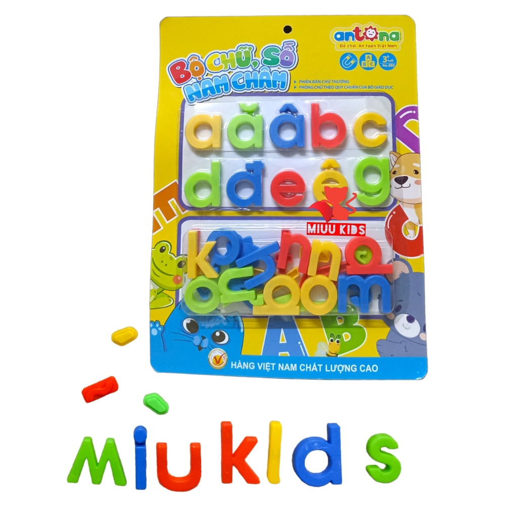 Bộ  Vỉ Chữ Cái In Hoa, In Thương Và Chữ Số Nam Châm Antona
