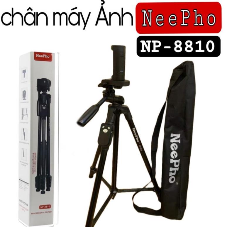 Chân đế đỡ chụp hình livestream 3 chân có remote bluetooth cho điện thoại và máy ảnh Neepho 8810