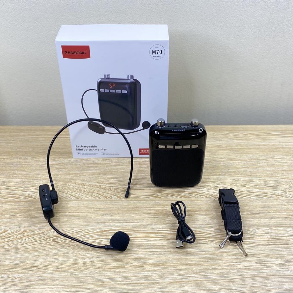 Loa trợ giảng micro bluetooth không dây wireless pin sạc Zansong M70 âm thanh to cho giáo viên hướng dẫn viên