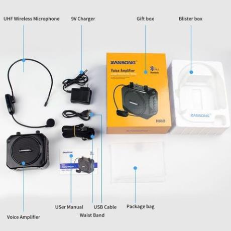 Loa trợ giảng micro không dây bluetooth wireless sạc pin Zansong M80 âm thanh to cho giáo viên hướng dẫn viên