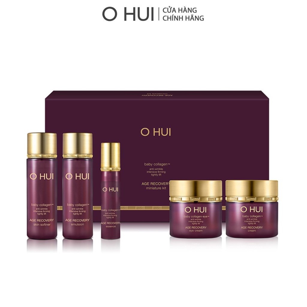 [HB GIFT] Bộ 5 bước cải thiện nếp nhăn ngăn lão hóa OHUI Age Recovery Miniature Kit