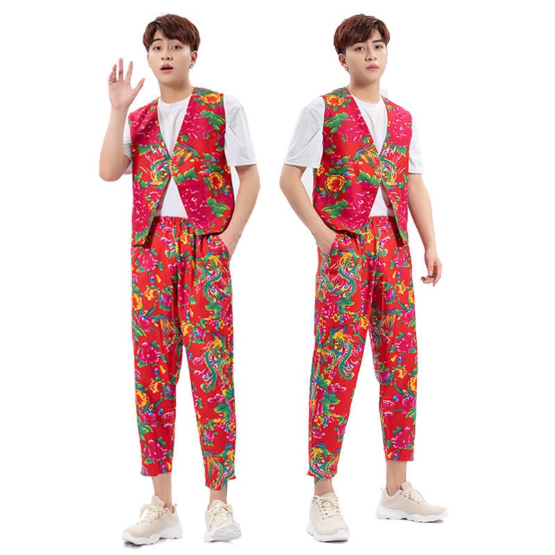 Northeast Bộ Áo Liền Quần Dài Tay In Hoa Lớn Phong Cách Kungishou tik tok Vui Nhộn Cùng Phong Cách Thu Đông Phù Rể