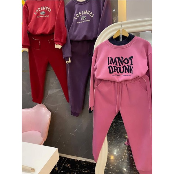 Sét bộ thể thao nữ lót bông quảng châu drunk