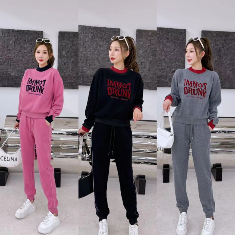 Sét bộ thể thao nữ lót bông quảng châu drunk