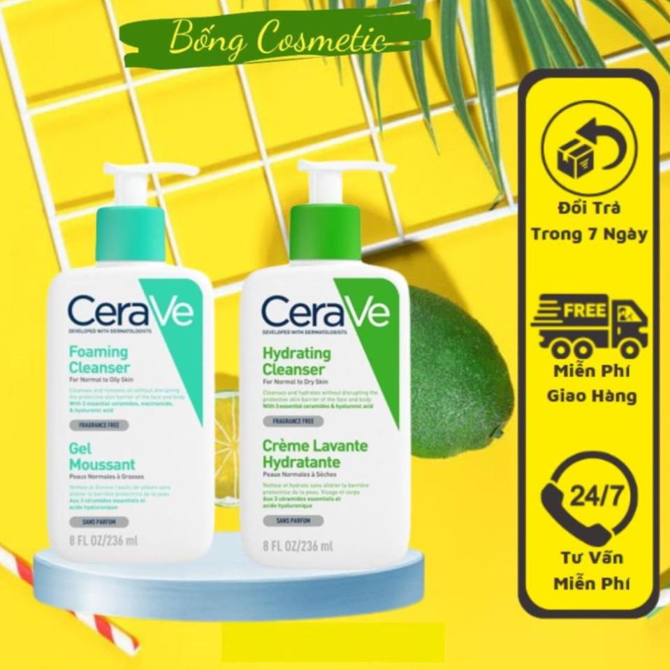 Sữa rửa mặt CeraVe cho da dầu da khô da nhạy cảm 236ml.