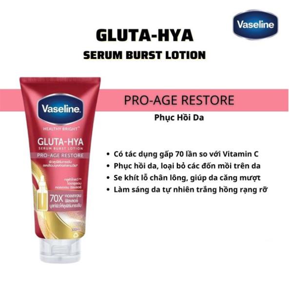 Dưỡng thể trắng da Vaseline Healthy Bright Gluta Hya Serum Burst Lotion 4X/10X/50X/70X/725ML