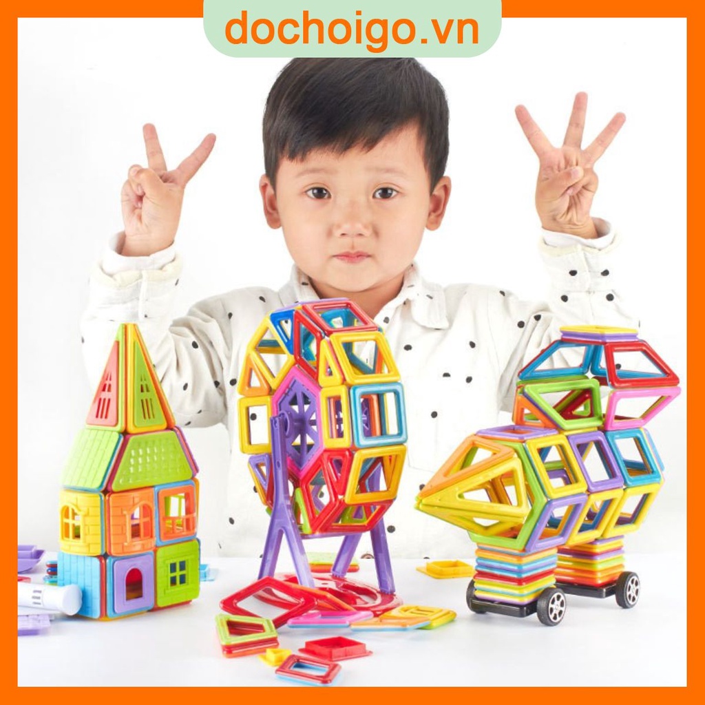 Đồ chơi xếp hình nam châm 160 chi tiết, đồ chơi phát triển trí tuệ dochoigo.vn
