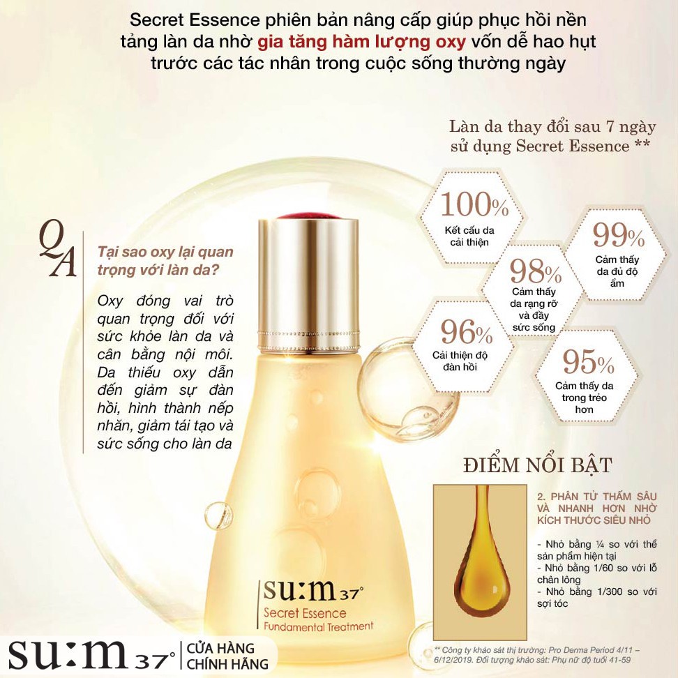 Nước thần ngăn lão hóa cải thiện da sau 7ngày Su:m37 Secret Essence 230ml