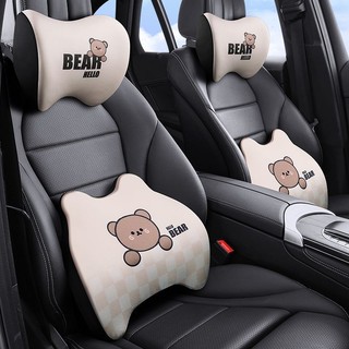 Cặp Gối Tựa Cổ Bằng Cao Su Non In Họa Tiết Hoạt Hình Dễ Thương Gắn Ghế Ngồi Xe Hơi