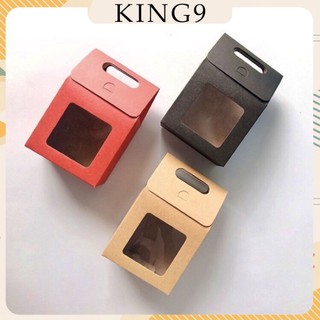 Hộp quà túi quà tết giấy kraft xách tay màu đỏ phụ kiện king9
