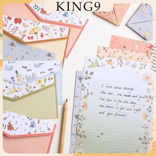 Set giấy viết thư A5 họa tiết hoa FLORAL BG cực xinh nhiều mẫu phụ kiện quà tặng KING9