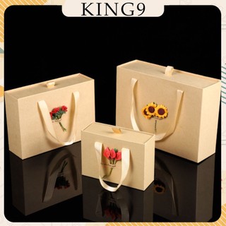 Hộp quà tặng sinh nhật kraft cao cấp kèm túi nhiều size màu (chỉ tặng giấy rơm) phụ kiện quà tặng king9