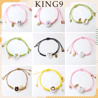 Vòng tay dây rút mix charm gốm