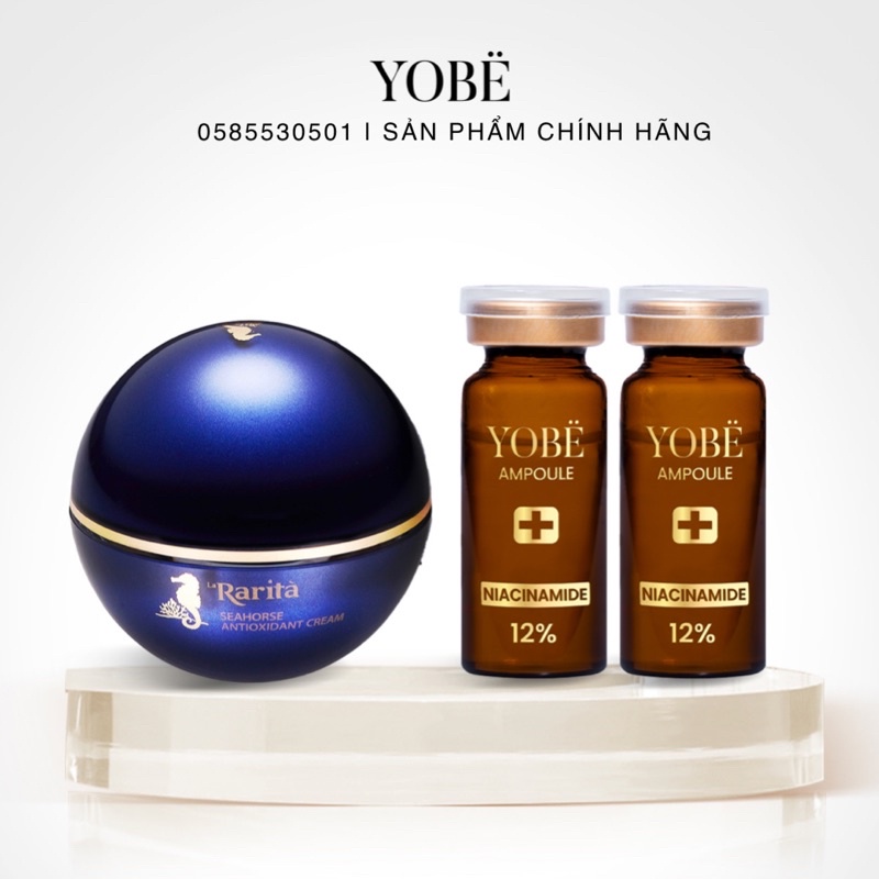 Combo Kem Cá Ngựa La Rarita &amp; 2 Tinh chất Niacinamide 12% YOBE - Yobe 365