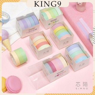 Set 5 cuộn băng dính washi tape pastel