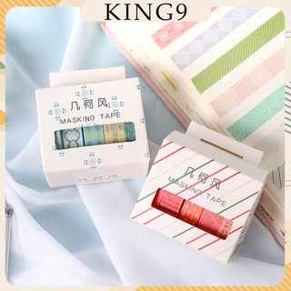 set 5 cuộn băng dính trang trí washi tape 10mmx3m