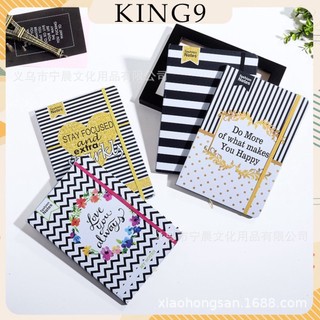Sổ tay bìa cứng sọc đen giấy kẻ ngang king9