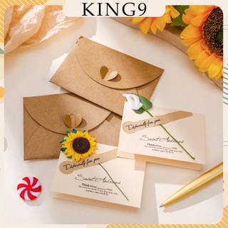 Thiệp chúc mừng sinh nhật tình nhân ngày nhà giáo 20/11 giấy kraft kèm phong bì thư phụ kiện quà tặng king9