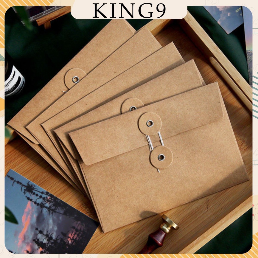 Set 2 phong bì thư kraft khóa tròn 17*11.5CM phụ kiện king9
