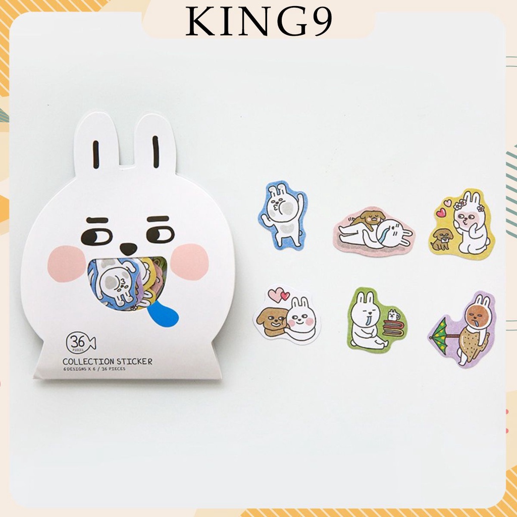 Gói sticker thỏ trắng 36p