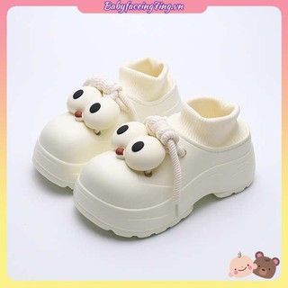 Giày cotton dày dặn chống thấm nước hình đôi mắt to độc đáo cho nữ