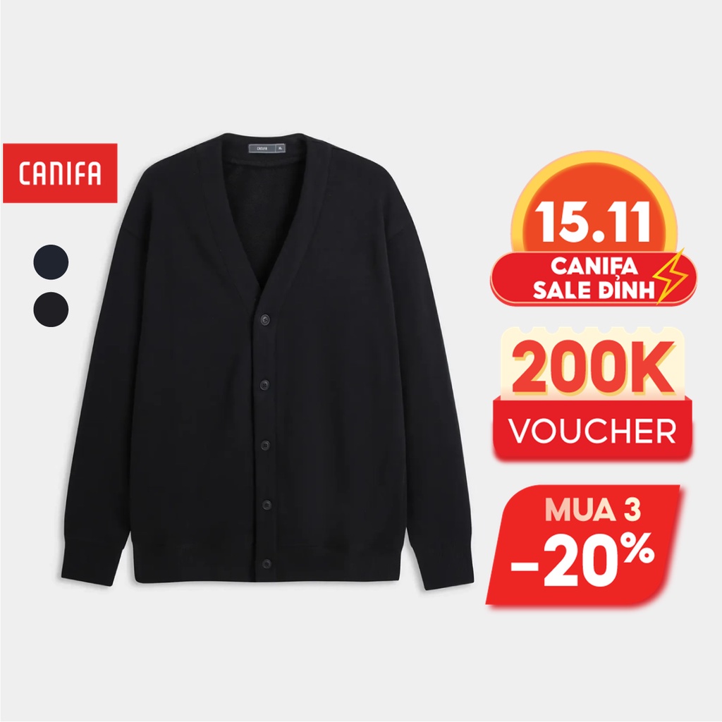 Áo cardigan nam CANIFA áo khoác nỉ dài tay 8OT23W029