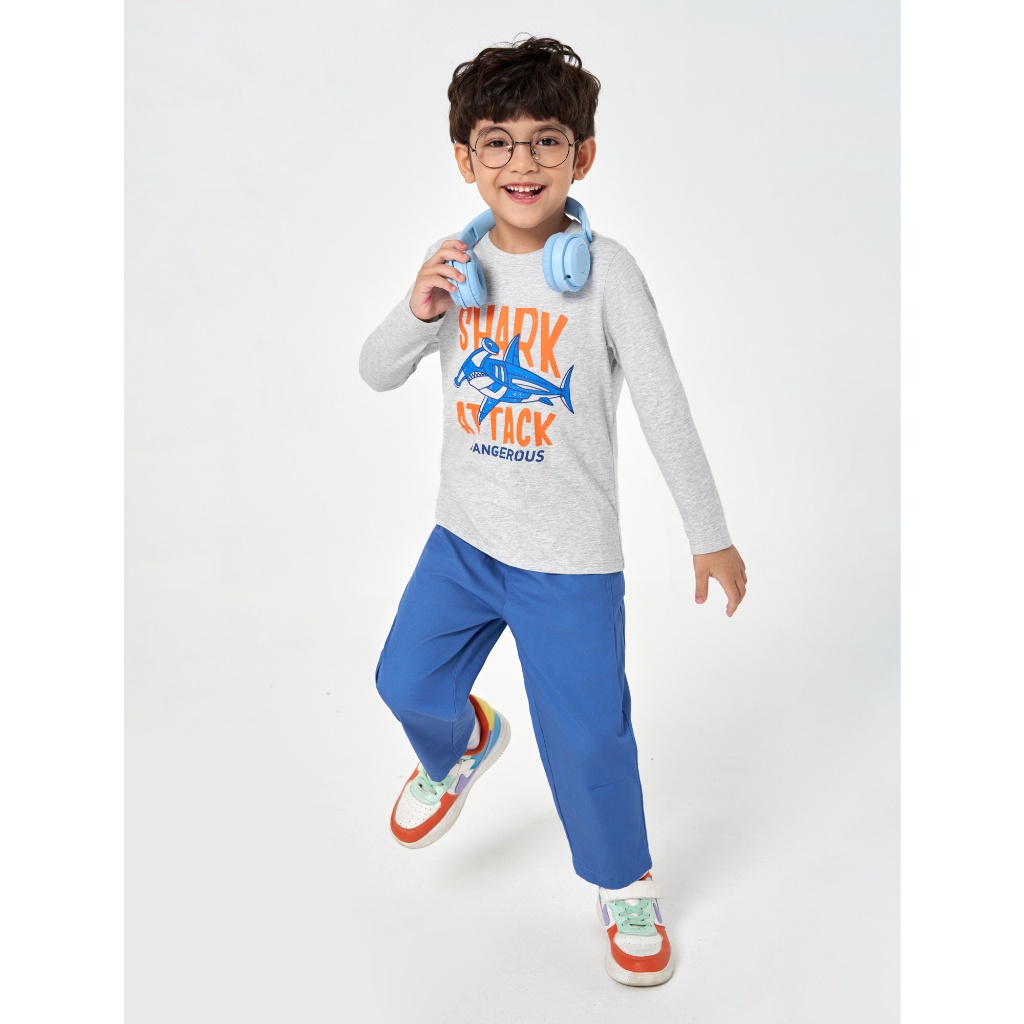 Quần khaki bé trai CANIFA chất liệu 100% cotton, cạp chun cài cúc 2BK22W002