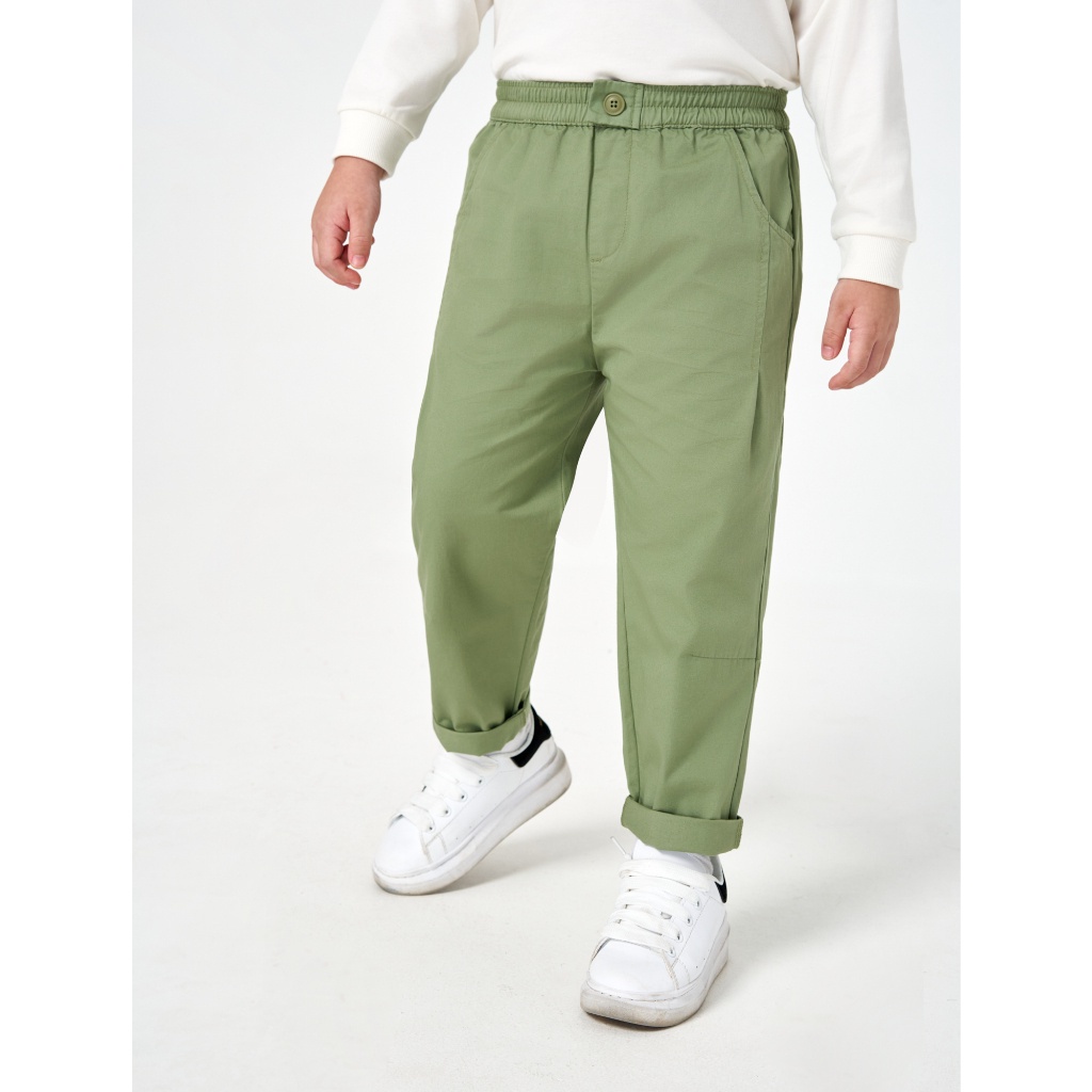 Quần khaki bé trai CANIFA chất liệu 100% cotton, cạp chun cài cúc 2BK22W002