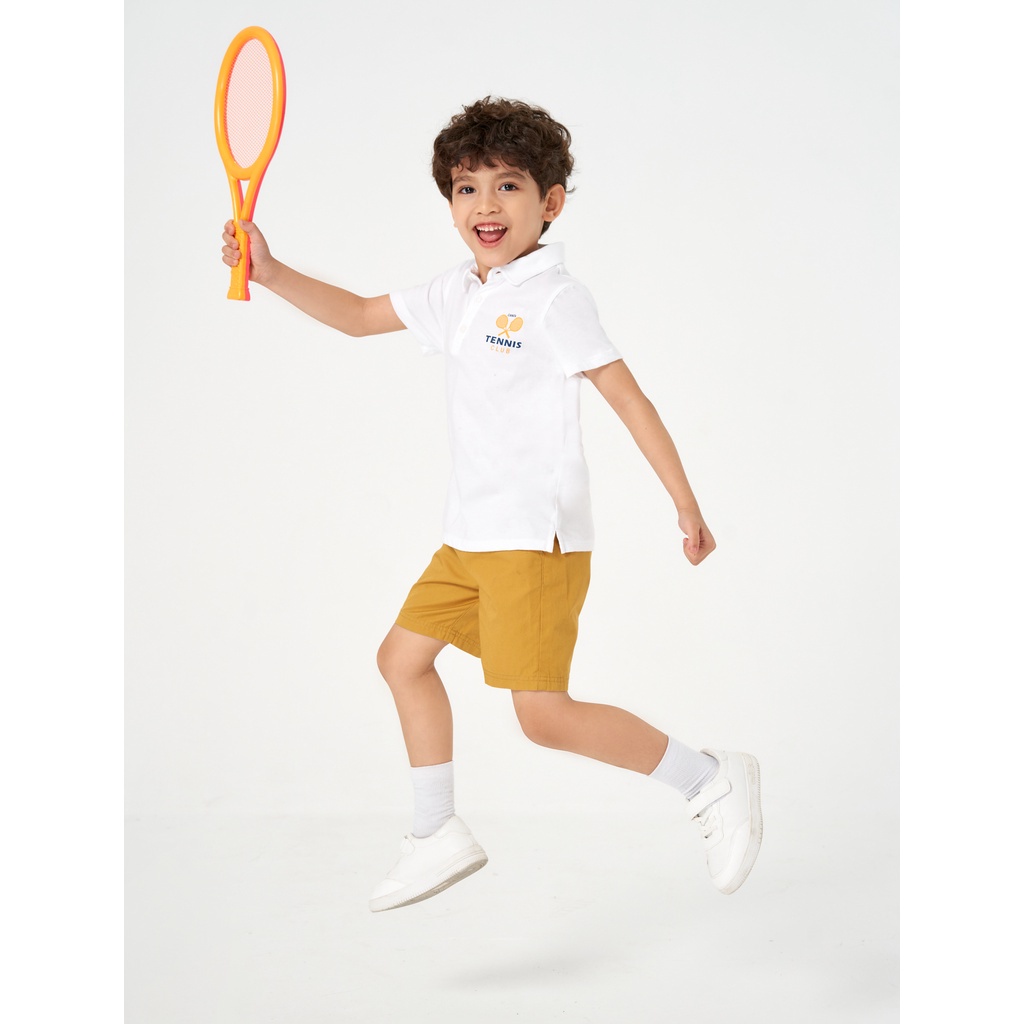 Áo polo bé trai CANIFA 100% cotton, cổ bẻ tay cộc có hình in 2TP23S003