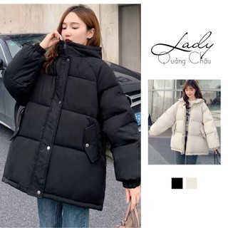 Áo khoác phao nữ có mũ, Áo phao béo đại hàn ulzzang dáng rộng nhiều màu hàng có sẵn ladyquangchau 1
